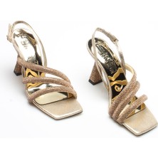 İdil Idil   Altın Sıvama Taşlı Kadın Topuklu