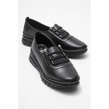 Ccway Kadın Bağcıklı Günlük Ayakkabı Siyah Cilt