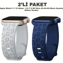 Dexmon Apple Watch 11 10 46MM 9 8 7 6 Se Ultra Uyumlu 42-44-45-49MM Leopar Desenli 2'li Silikon Kordon Seti