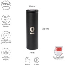 Espressolab Paslanmaz Çelik Siyah Termos 480ml No:50
