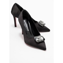 Ccway Elmas Taşlı Kadın Stiletto Ayakkabı SİYAH