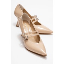 Ccway Kadın 2 Biyeli Topuklu Ayakkabı; Ten Rugan