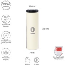 Espressolab Paslanmaz Çelik Ekru Uzun Termos 480 ml No:48