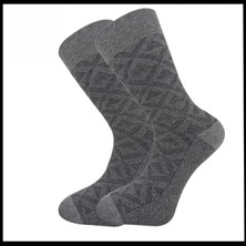 Pro Çorap Uyguna-Yakala Erkek Çorabı Gri Pamuklu Havlu Kışlık -RAP.378