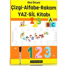 Enine Boyuna Eğitim Yazmayı Öğreten Yaz-Sil Kitabı (Çizgi-Alfabe-Rakam)