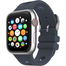 Bilişim Aksesuar Watch Ultra 49MM Delikli Tasarım Zore KRD-147 Silikon Kordon - Midnight