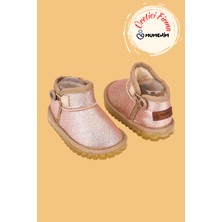 Mumenim Aurora Kız Çocuk Bebek Simli Kışlık Taba Günlük Bot - Ortopedik Kaymaz Taban Sıcak Tutan Rahat Bot