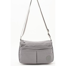 Ccway Kadın Suya Dayanıklı Kumaş Çok Gözlü Çapraz Askılı Okul Seyahat Ve Omuz ÇantasI GRİ