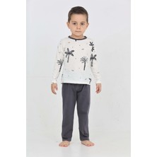 Toontoy Erkek Çocuk Palmiye Baskılı Pijama Takım