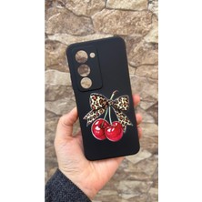 Vip Case Redmi 15 Uyumlu Kiraz Leopar Fiyonk Desenli Darbeye Dayanıklı Silikon Korumalı Rubber Kılıf