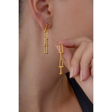 Gümüş Pazarım Altın Kaplama Tiffany Çelik Küpe