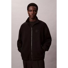 Calvin Klein Erkek Yün Karışımlı Polar Ceket - Siyah