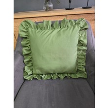 Fırfırlı Kırlent Kılıfı Sıvı Itici Özeliğe Sahip