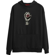 Eastek Silent Vision Premium Tasarım 3 Iplik Şardonlu Kapüşonlu Unisex, Kadın, Erkek Hoodie Sweatshirt