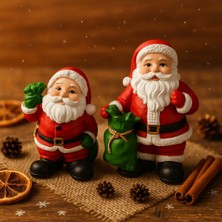 biton  noel baba biblo seti 2’li – 9 cm & 11 cm – premium yılbaşı dekor koleksiyonluk hediye