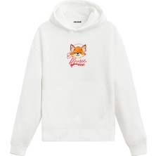 Colermi Müzik Dinleyen Tilki Baskılı Hoodie