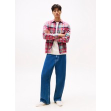 Tommy Jeans Oversized Pembe Çizgili Erkek Gömlek DM0DM22020XI5 Tjm Utılıty Flannel O