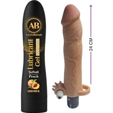 Aşkın Deposu Aşkın Şeftali Aromalı 125MLYENİLEBİLİR Jel +Gerçekçi Etdoku Kılıfı 20CM Titreşimli Süper Ikili Xxd 1