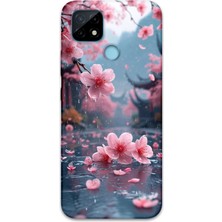 Gramaphone Realme C25 Uyumlu Çiçek Desenli Telefon Kılıfı + Ekran Koruyucu - 5794