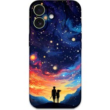 Gramaphone iPhone 16 Plus Uyumlu Uzay Desenli Telefon Kılıfı + Ekran Koruyucu - 5863