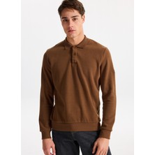 Lee Cooper Newblend Erkek Polo Yaka Sweatshirt Taba