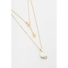 So CHIC Sedef Tanrıçası 18 Ayar Sarı Altın Kaplama 42 Cm Gümüş Minimal Kolye