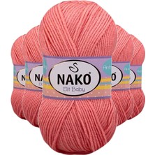 Neonova 5 Adet Elite Baby El Örgü Ipi Tüylenmeyen Bebek Yünü Somon 1469