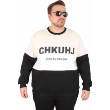 Moc Grande Mocgrande Büyük Beden Bisiklet Yaka 3ip Sweat Chao Ku 25721 Bej