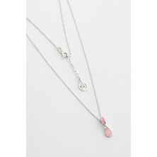 So CHIC Sonsuz Kalsedon 18 Ayar Beyaz Altın Kaplama 42 Cm Gümüş Kolye