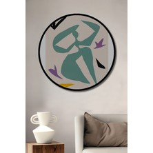 Teona Ahşap Çerçeve Görünümlü Fovizm Ilhamlı Soyut Dekoratif Ahşap Mdf Ev Duvar Tablo Yuvarlak Ev Duvar Tablo