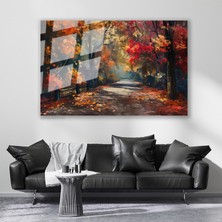 Artarilion Cam Yatay Duvar Tablosu Cam Sonbahar Manzarasi2 Ev Ofis Salon Modern Duvar Tablosu