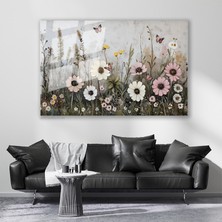 Artarilion Cam Yatay Duvar Tablosu Cam Cicek BAHCESI11 Ev Ofis Salon Modern Duvar Tablosu