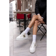 Angelina Jones Zanıolo Kadın Beyaz Taş Detay Sneaker