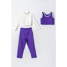Beniizle Kız Çocuk 3'lü Spor Crop Takım