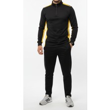 Bumerangspor Erkek Yarım Fermuarlı Siyah Eşofman Takım