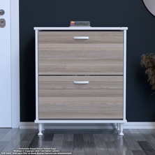 Modilayn UMAY Antre Hol 72x 90x 26 cm’ lik 2 Düşer Kapak 4 Raf Göz Bölmeli Ayakkabılık