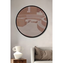 Teona Ahşap Dekoratif Ahşap Yuvarlak Çerçeve Görünümlü Tablo Soyut Merdivenler