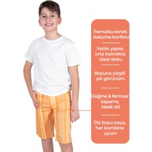 OZMOZ Çizgili Turuncu Yazlık Erkek Çocuk Bermuda Şort