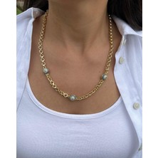 Nunu Takı Top Nazar Boncuklu Zincir Kolye