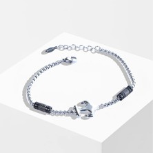 Necati Gün Deniz Çapalı Siyah Silver Çelik Erkek Bileklik