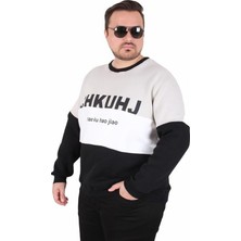 Starbattal Büyük Beden Bisiklet Yaka 3ip Sweat Chao Ku 25721 Grı
