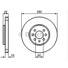 Bosch Mtxdpn Fren Diski Ön 6 Bijon 280 mm Opel Astra H 1.2 / 1.3 Cdti 05-10, Astra H 1.4 / 1.6 / 1.8 / 2.0 Turbo / 1.7 Cdti / 1.9 Cdti 04-10
