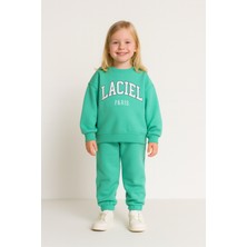 Mini Bambi Kız Çocuk Eşofman Takımı Bisiklet Yaka Laci'el Paris Yeşil