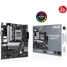 Asus Prıme B650M-K Ddr5 6400MHZ 1xvga 1xhdmı 2xm.2 USB 3.2 Matx Am5 (Amd Am5 9000/8000/7000 Serileri Ile Uyumlu)
