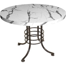 Dockers Buket Mega Laminat Yuvarlak Mutfak Masası Q110 - Afyon Marble