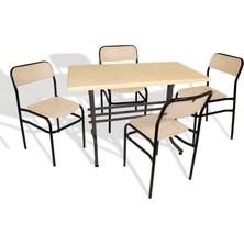 Dockers Japon Werzalit - Takviyeli Sandalyeli Masa Takımı (80X140) - (Akçaağaç - Akçaağaç)