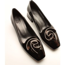 İdil Idil    Siyah Rugan Tokalı Kadın Topuklu