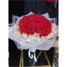 Evsay Gerçek Görünümlü Yapay Kadife Gül Kız Isteme Buketi  Düğün Nişan Nikah Çiçeği