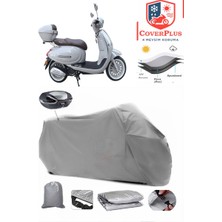 Autozel Arora Ar 50 Cappuccino Motor Brandası Gri Arka Çanta Uyumlu Motorsiket Brandası Motor Örtüsü Çadır Su Geçirmez Motosiklet Kılıfı Motor Brandası
