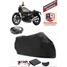 Autozel Bmw R 12 Motor Brandası Siyah Arka Çanta Uyumlu Motorsiket Brandası Motor Örtüsü Çadır Su Geçirmez Motosiklet Kılıfı Motor Brandası